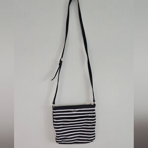 Kate Spade Black and White Striped Crossbody Bag
